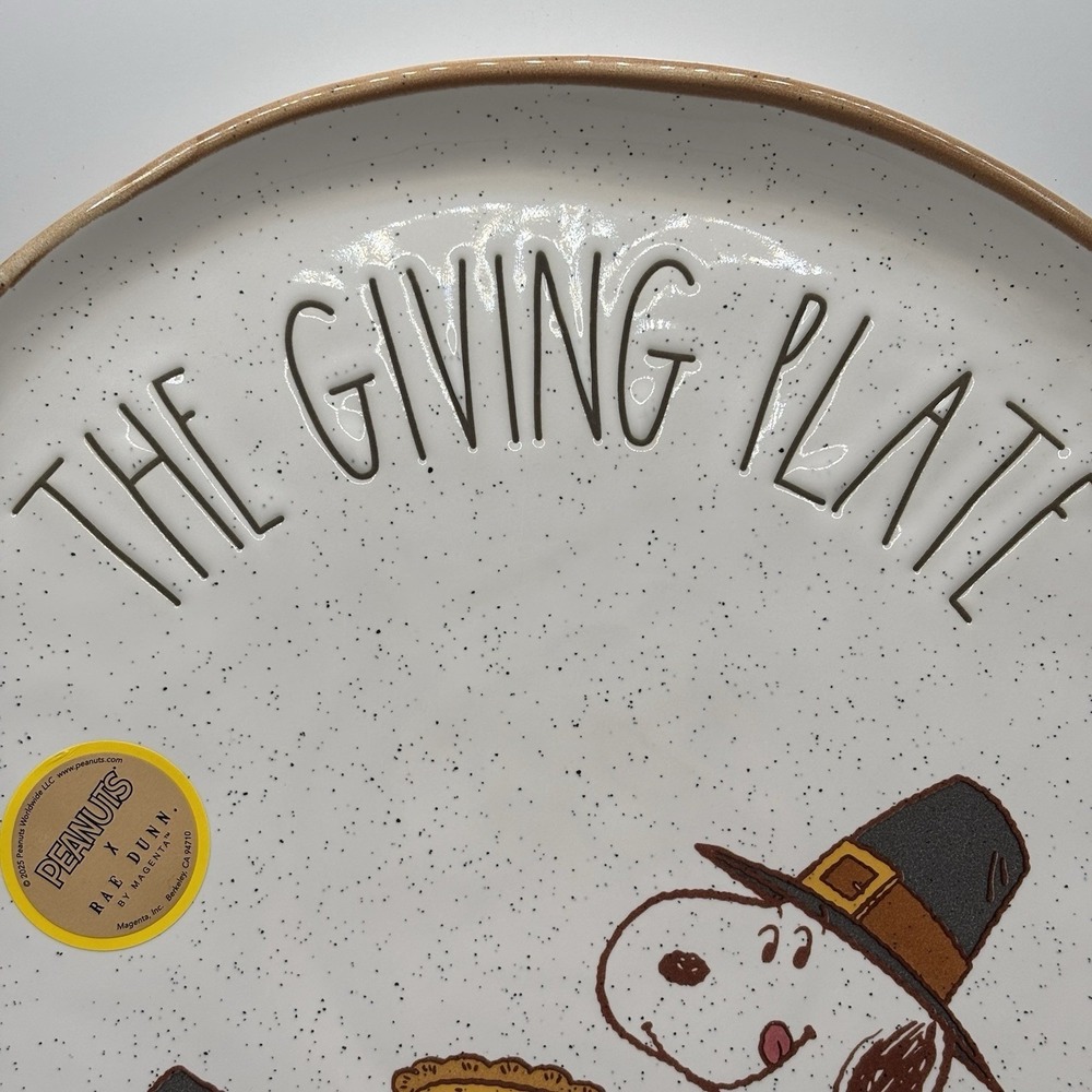 New Rae Dunn x Peanuts Snoopy Woodstock The Giving Plate Thanksgiving‎ - Picture 2 of 7